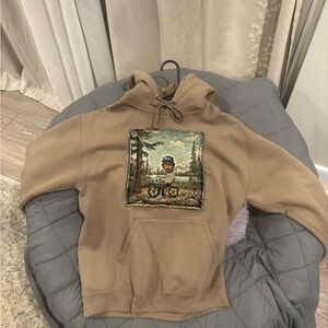 Men's Tan Graphic Hoodie